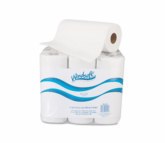 WNS2420 Paper Towel Roll, 11 x 8 4/5, White, 72/Roll, 6 Rolls/Pack By WINDSOFT