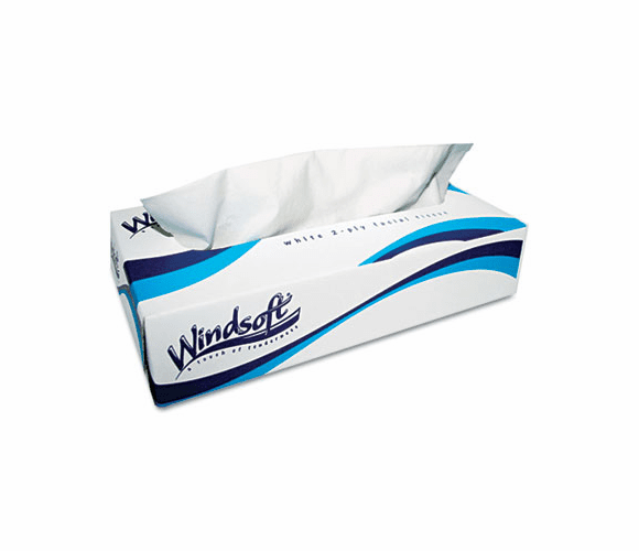 WNS2430 Facial Tissue in Pop-Up Box, 100/Box, 6 Boxes/Pack By WINDSOFT