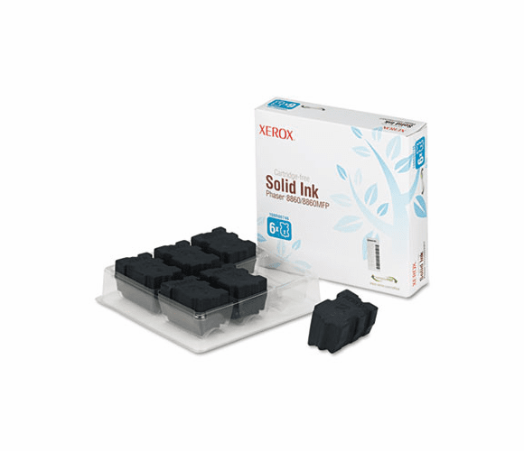 XER108R00746 108R00746 High-Yield Solid Ink Stick, 2333 Page-Yield, 6/Box, Cyan By XEROX CORP.