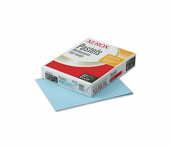 XER3R11050 Multipurpose Pastel Colored Paper, 20-lb, Letter, Blue, 500 Sheets/Ream By XEROX CORP.