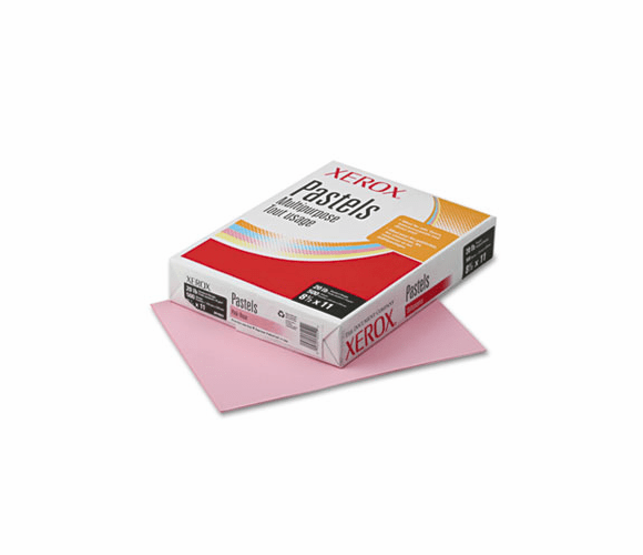 XER3R11052 Multipurpose Pastel Colored Paper, 20-lb, Letter, Pink, 500 Sheets/Ream By XEROX CORP.