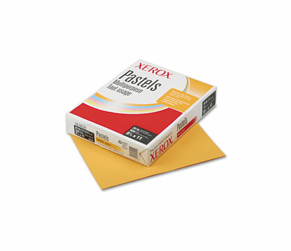 XER3R11055 Multipurpose Pastel Colored Paper, 20-lb, Letter, Gold, 500 Sheets/Ream By XEROX CORP.