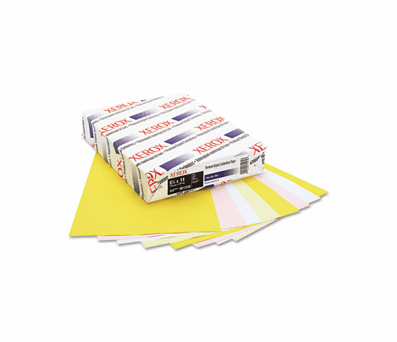 XER3R12430 Premium Digital Carbonless Paper, 8-1/2 x11, White/Canary/Pink/Gldrod, 1250 Sets By XEROX CORP.