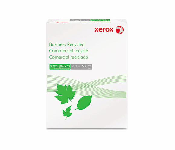 XER3R6296 Business Recycled Copy Paper, 92 Bright, 20lb, 8-1/2 x 11, White, 500 Sheets/RM By XEROX CORP.