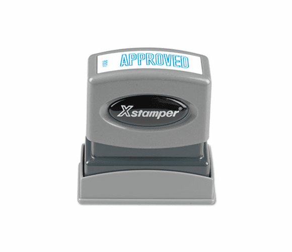 XST1008 Title Message Stamp, APPROVED, Pre-Inked/Re-Inkable, Blue By SHACHIHATA INC. U.S.A.