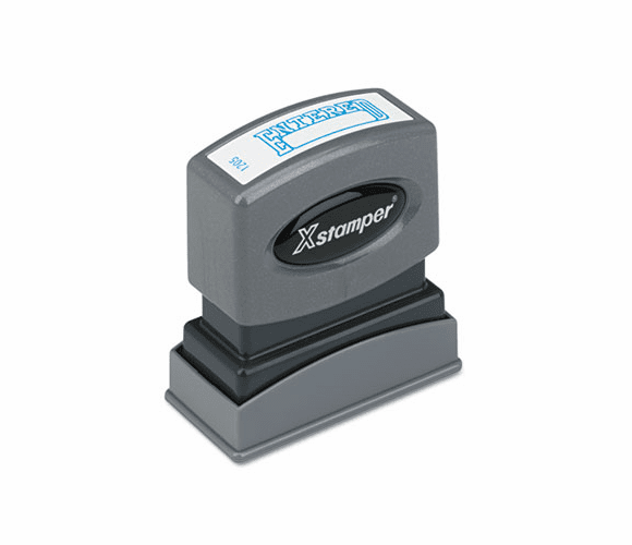 XST1205 Title Message Stamp, ENTERED, Pre-Inked/Re-Inkable, Blue By SHACHIHATA INC. U.S.A.