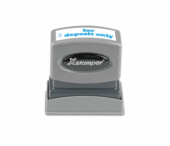 XST1333 Title Message Stamp, for DEPOSIT ONLY, Pre-Inked/Re-Inkable, Blue By SHACHIHATA INC. U.S.A.