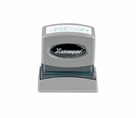 XST1821 Title Message Stamp, FILE COPY, Pre-Inked/Re-Inkable, Light Blue By SHACHIHATA INC. U.S.A.