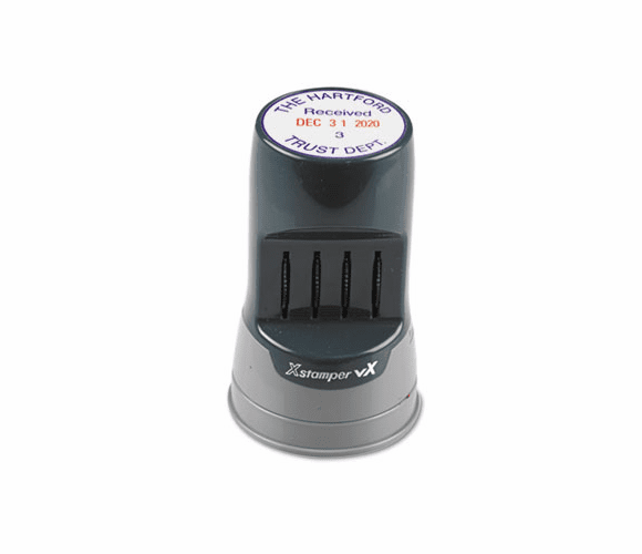 XST1XDC85 Custom VXeDater Round Date Stamp, Pre-Inked, Five Colors By SHACHIHATA INC. U.S.A.