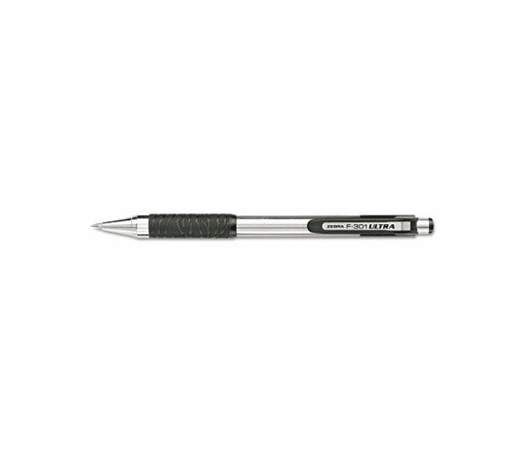 ZEB20010 F-301 Ballpoint Retractable Water-Resistant Pen, Black Ink, Fine By ZEBRA PEN CORP.