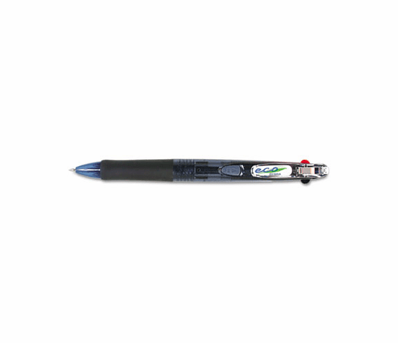 ZEB26310 Eco Clip-On 3-Color Ballpoint Retractable Pen, Black/Blue/Red Ink, Fine By ZEBRA PEN CORP.