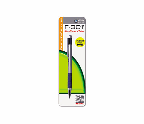 ZEB27221 F-301 Ballpoint Retractable Pen, Blue Ink, Medium By ZEBRA PEN CORP.