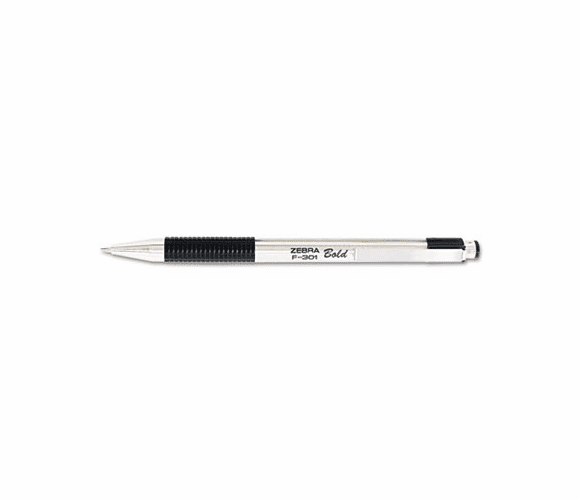 ZEB27310 F-301 Ballpoint Retractable Pen, Black Ink, Bold, Dozen By ZEBRA PEN CORP.