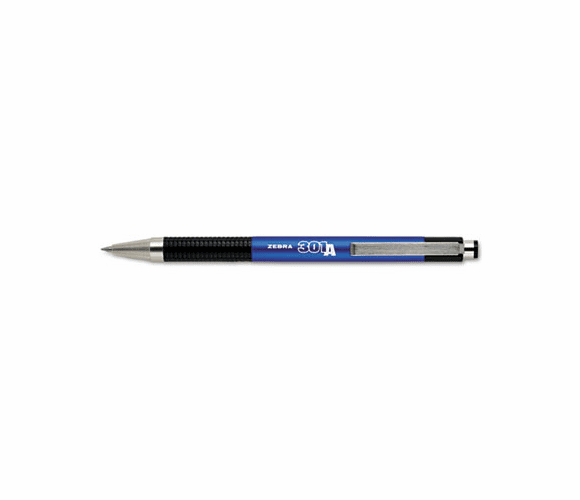 ZEB27520 301A Retractable Ballpoint, 0.7 mm, Black Ink, Metallic Blue, Dozen By ZEBRA PEN CORP.
