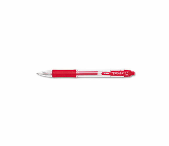 ZEB46730 Sarasa Roller Ball Retractable Gel Pen, Red Ink, Fine, Dozen By ZEBRA PEN CORP.