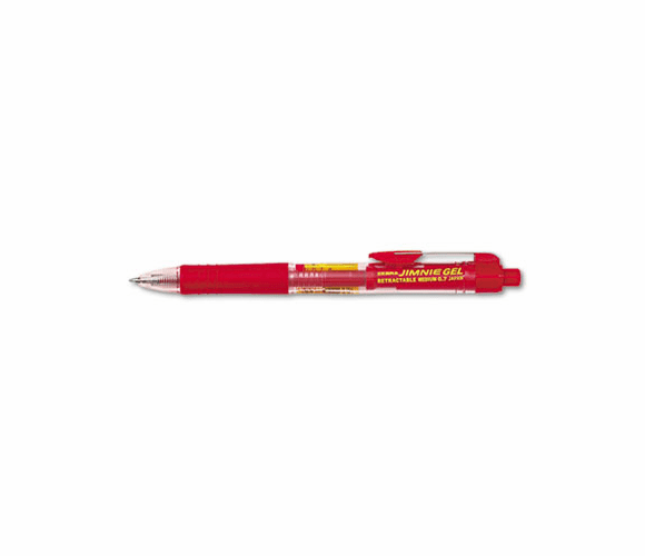 ZEB47030 Jimnie Roller Ball Retractable Gel Pen, Red Ink, Medium, Dozen By ZEBRA PEN CORP.