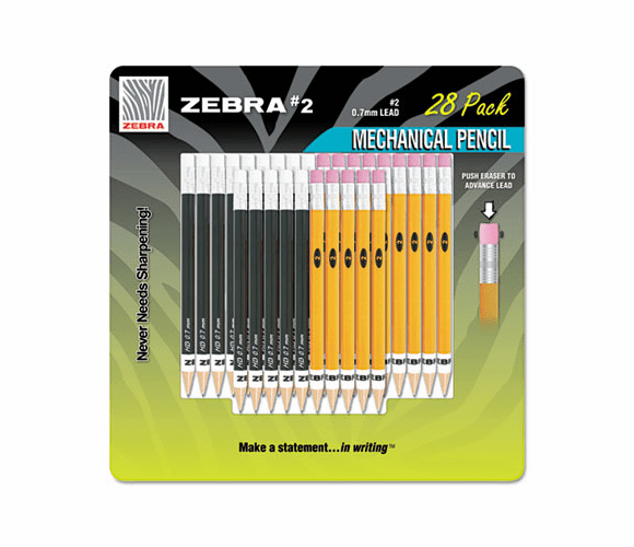 ZEB51391 #2 Mechanical Pencil, 14 Yellow/14 Black, 28/Pack By ZEBRA PEN CORP.