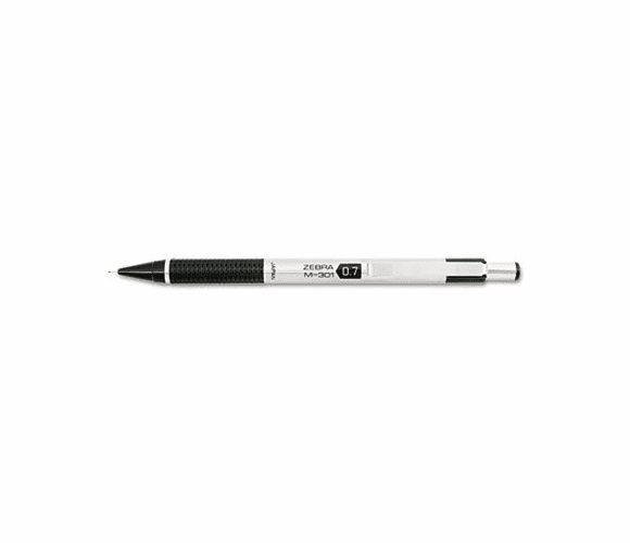 ZEB54310 M-301 Mechanical Pencil, 0.70 mm, Stainless Steel w/ Black Accents Barrel By ZEBRA PEN CORP.