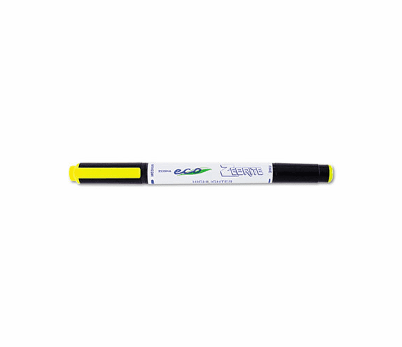 ZEB75050 Eco Zebrite Double-Ended Highlighter, Chisel/Fine Point, Fluor Yellow, 12/Pk By ZEBRA PEN CORP.