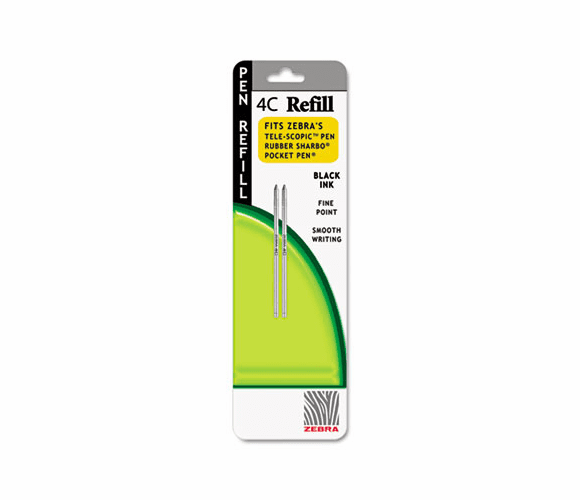 ZEB85612 Refill for 4C Pocket Pen, Fine, Black Ink, 2/Pack By ZEBRA PEN CORP.