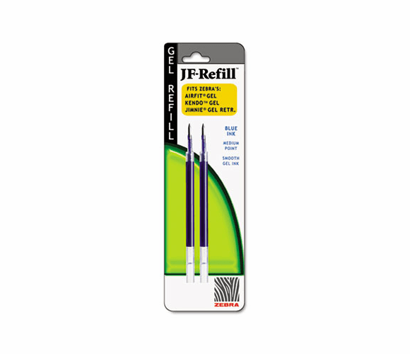 ZEB87022 JF Refill for Jimnie Gel RT/Sarasa/Z-Grip Gel Roller Ball, Med, BE, 2/Pack By ZEBRA PEN CORP.