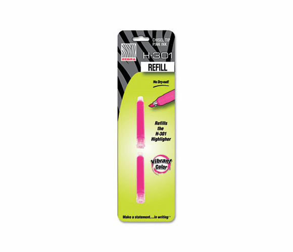 ZEB87672 Refill for H-301 Highlighter, Pink, 2/Pack By ZEBRA PEN CORP.