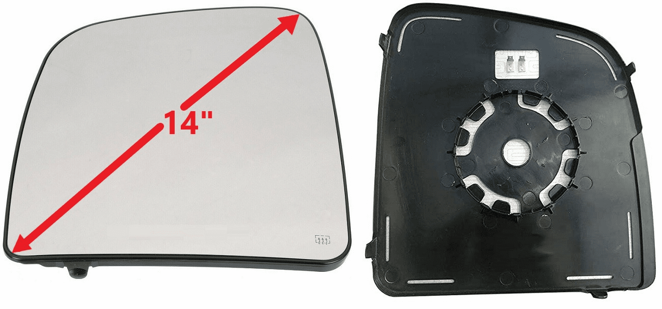 Ram Promaster 3500 Driver Side Heated Mirror Glass W/Plate 14-21 