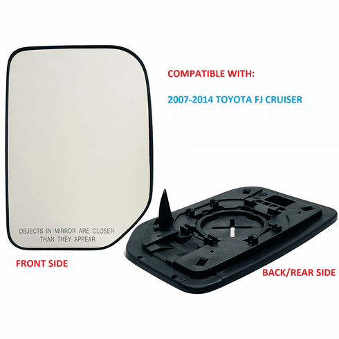 07-14 Passenger Side Mirror Glass Toyota FJ Cruiser w/Backing Plate