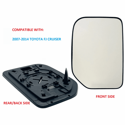 2007-2014 Driver Side Mirror Glass Toyota FJ Cruiser w/Backing Plate