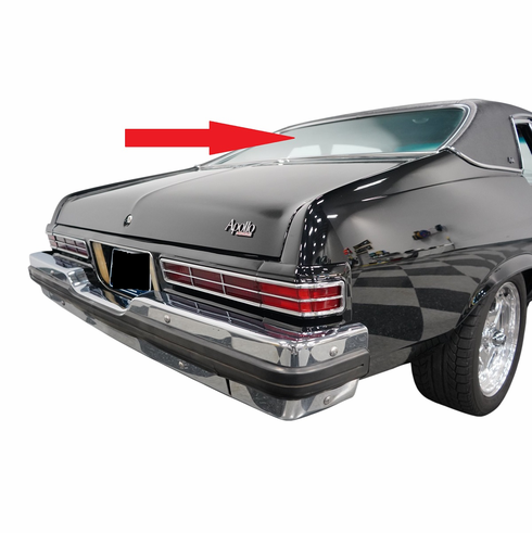 Back Glass Buick Apollo 1973-1980 2 Door Coupe, Black Band