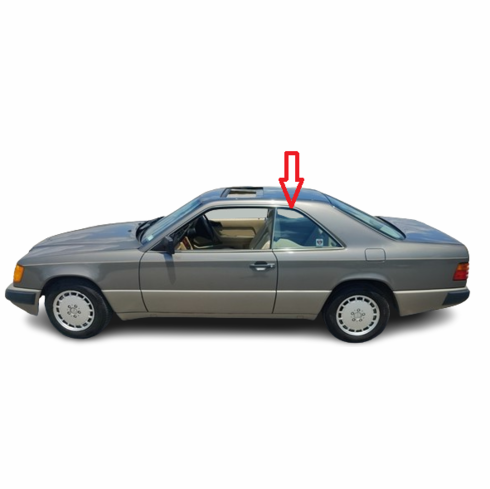 Driver Quarter Glass Mercedes Benz 300CE 2 Door Coupe 1988-1989