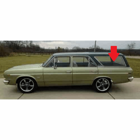 Driver Side Quarter Glass American Motors American 4 Door Station Wagon 1964-1969