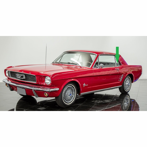 Driver Side Quarter Glass Ford Mustang 2 Door Convertible 1967-1968