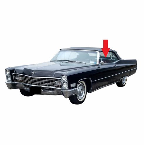 Front Driver Door Glass Cadillac Coupe Deville 2 Door Convertible 1967-1968
