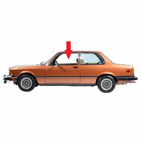 Front Driver Side Door Glass BMW 320i 2 Door Sedan 1977-1979