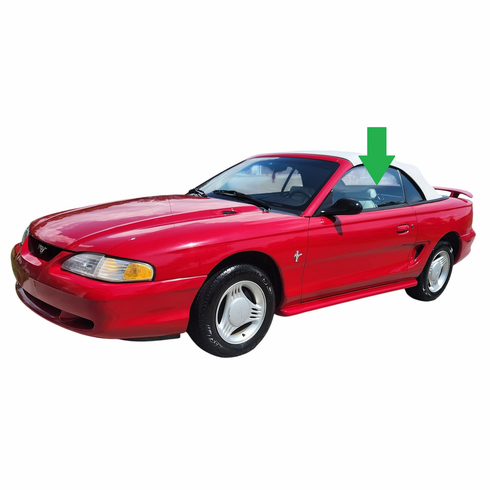 Front Driver Side Door Glass Ford Mustang 2 Door Convertible 1994-2000