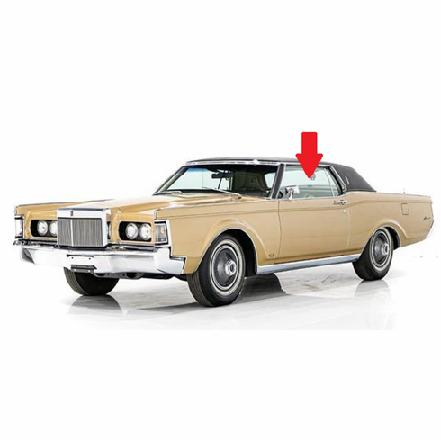Front Driver Side Door Glass Lincoln Continental 2 Door Hardtop 1966-1969