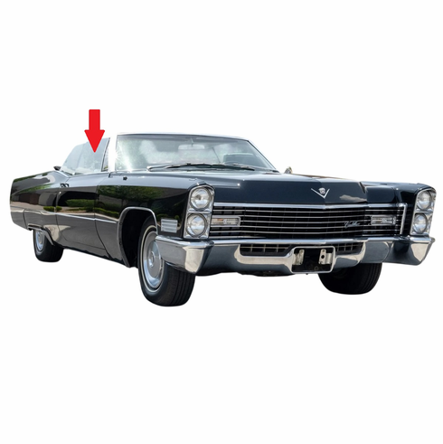 Front Passenger Door Glass Cadillac Coupe Deville 2 Door Convertible 1967-1968