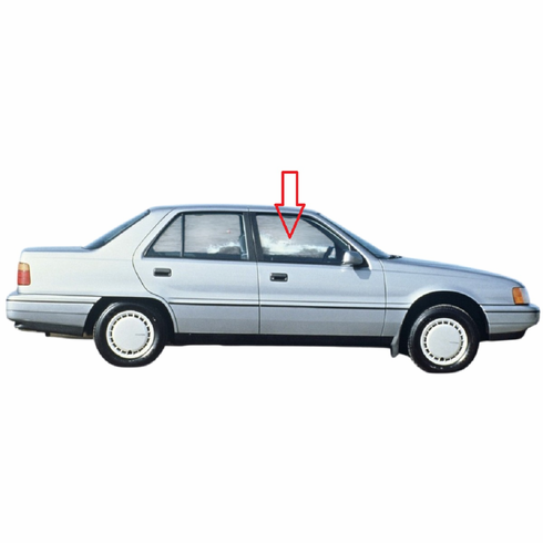 Front Passenger Side Door Glass Hyundai Sonata 4 Door Sedan 1989-1994