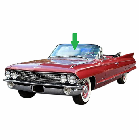Front Windshield Glass Cadillac Coupe Deville 2 Door Convertible 1961-1962