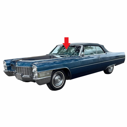 Front Windshield Glass Cadillac Coupe Deville 2 Door Convertible 1965-1966