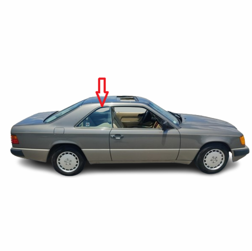 Passenger Quarter Glass Mercedes Benz 300CE 2 Door Coupe 1988-1989