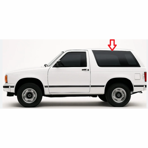 Passenger Quarter Side Door Glass Chevrolet S10 2 Door Sedan 1983-1993