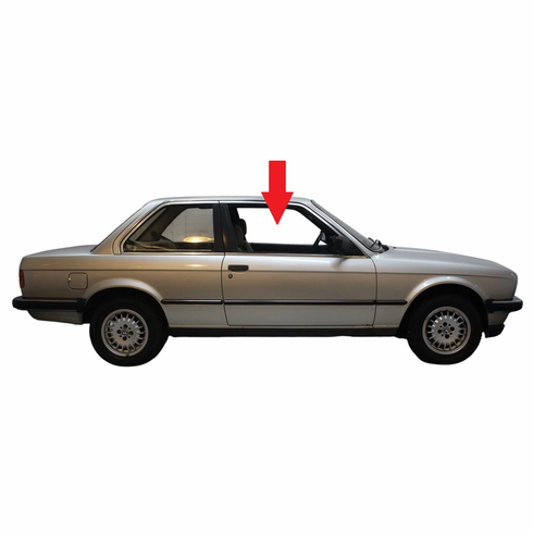 Passenger Side Door Glass BMW 320i 2 Door Sedan 1977-1983
