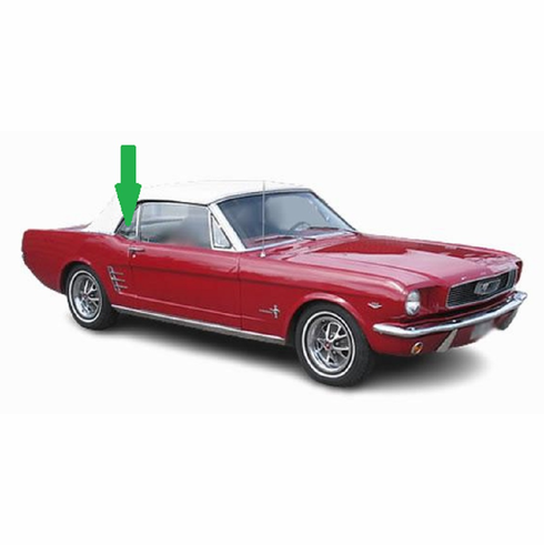 Passenger Side Quarter Glass Ford Mustang 2 Door Convertible 1967-1968