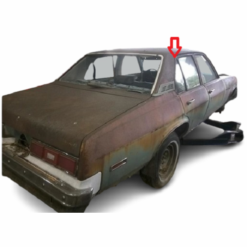 Passenger Vent Side Door Glass Chevrolet Nova 4 Door Sedan 1973-1974
