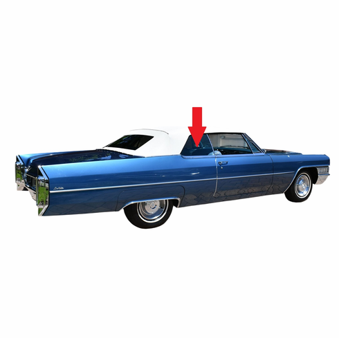 Quarter Glass Passenger Side Cadillac Coupe Deville 2 Door Convertible 1965-1966