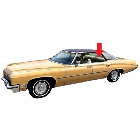 Rear Door Glass Driver Side Buick Centurion 1971-1973 4 Door Hardtop