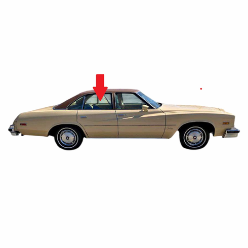 Rear Door Glass Passenger Side Buick Century 1973-1977 4 Door Sedan