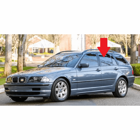 Rear Driver Side Door Glass BMW 323 4 Door Station Wagon 2000